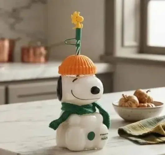 Copo de vidro do Snoopy Starbucks