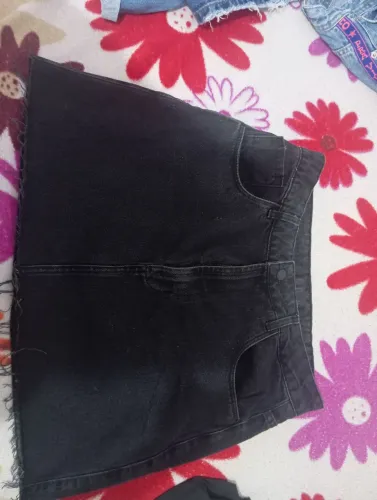 Saia jeans preta