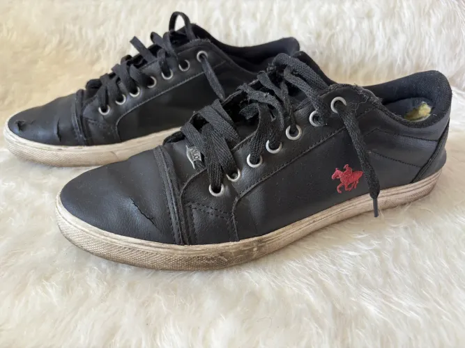 Tênis Casual Usado Preto Sola Branca Sapatênis Masculino