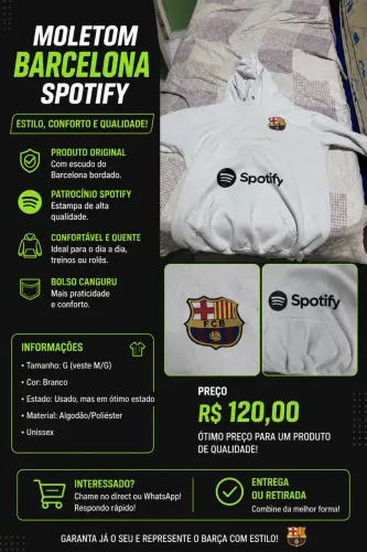 Moletom Barcelona Branco