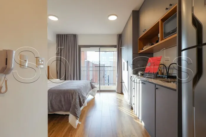 Apartamento 33m² totalmente mobiliado para locação no Paraíso.