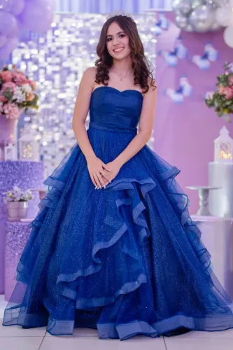 Vestido de debutante (15 anos) azul