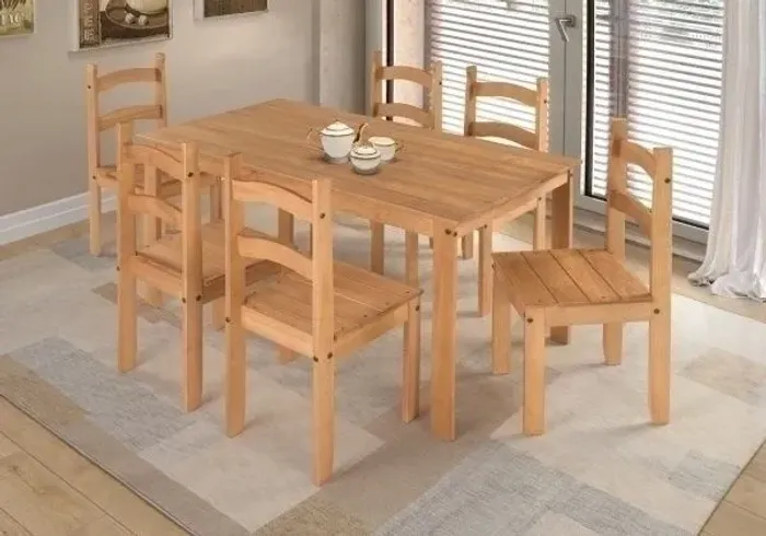 Mesa de madeira c 6 cadeiras