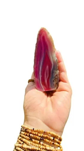 Pedra Ágata Rosa Natural - Objeto Decorativo Exclusivo