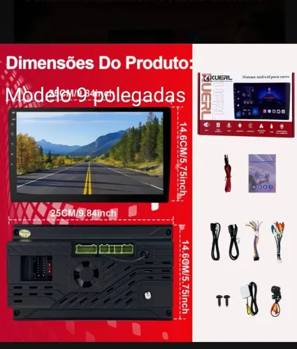 KUERL. Multimídia rápida 9 polegadas Android Universal 4gb memória 64Gb Armazenamento 