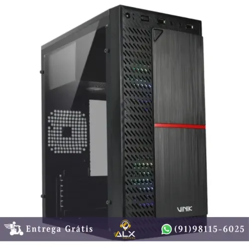 Gabinete Gamer C/ 2 Fans Plate Compacto Lateral Acrílico Vinik - Ggpacbk *ENTREGA GRÁTIS*