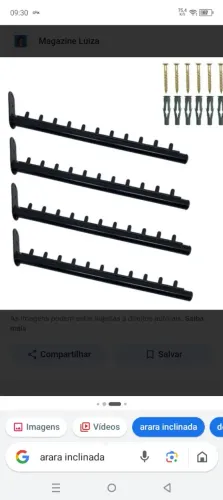 Arara de parede inclinada