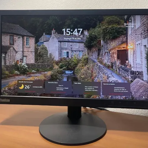 Monitor Lenovo ThinkVision 19.5" HD+ (HDMI/VGA) - Completo c/ Cabos
