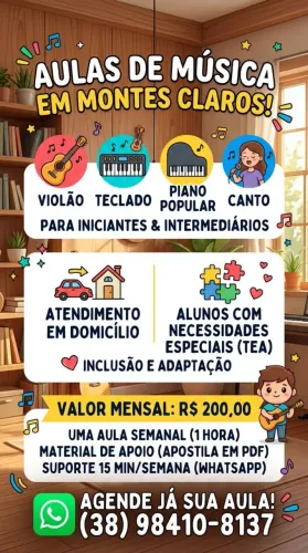 Aprenda violão teclado piano popular e canto