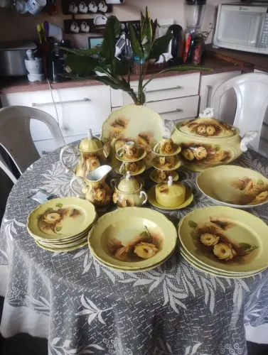 Aparelho de jantar café vintage dos anos 50/80 com 24 pecas. Estilo alemão.