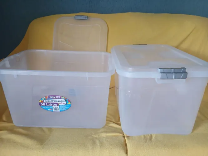 2 caixas organizadoras 56 litros