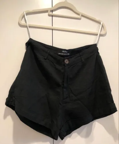 Short de linho cintura alta 
