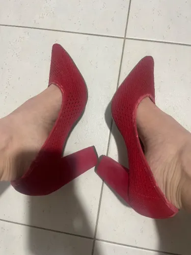 Sapato alto vermelho