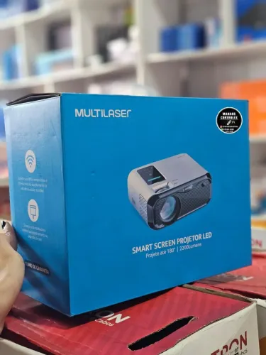 Projetor LED . 2200 lumens , projete até 180 MULTILASER!