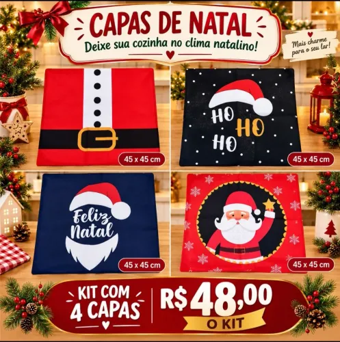 Capas de Almofadas 45x45 c/ ziper kit 48.00 pix ou parcelado