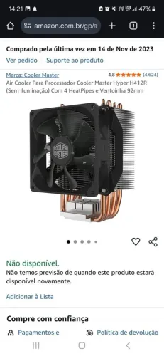 Cooler master processador h412r