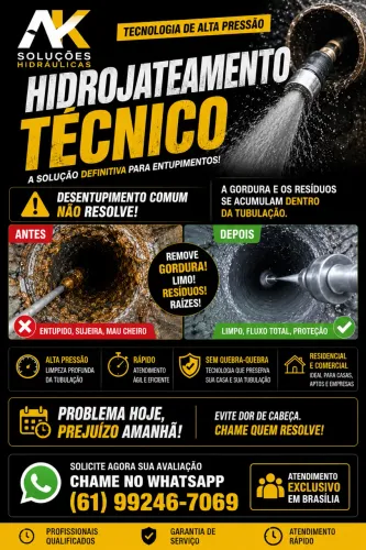 HIDROJATEAMENTO TÉCNICO PROFISSIONAL em Brasília.