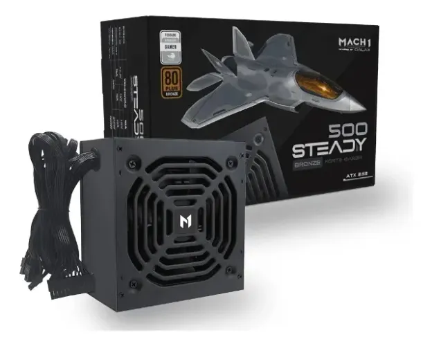 Fonte Gamer Mach1 Steady 500w 80 Plus Bronze Pfc Ativo Selo Teclab