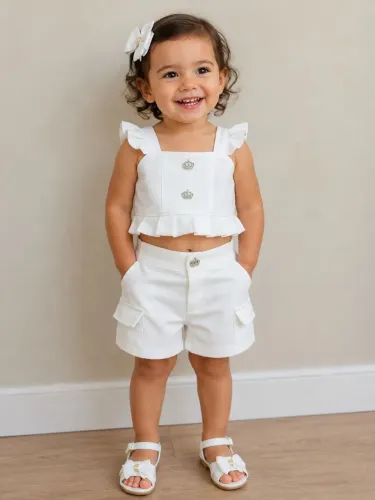 Conjunto doce majestade branco infantil 2 anos 