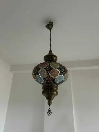 Lustre Turco de Vidro Mosaico Colorido