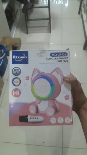 Áudio karaoke sem fios com 20W e luzes rgb