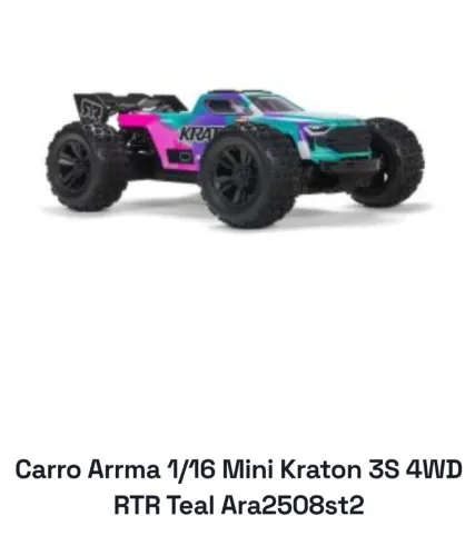 Carro Arrma 1/16 Mini Kraton 3S 4WD RTR Teal Lançamento