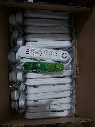NOVO ORIGINAL: Filtro de Linha 2M Extensão Régua 5 Tomadas + USB Botão Fusível Cabo