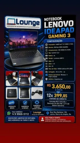 Notebook Gamer Lenovo