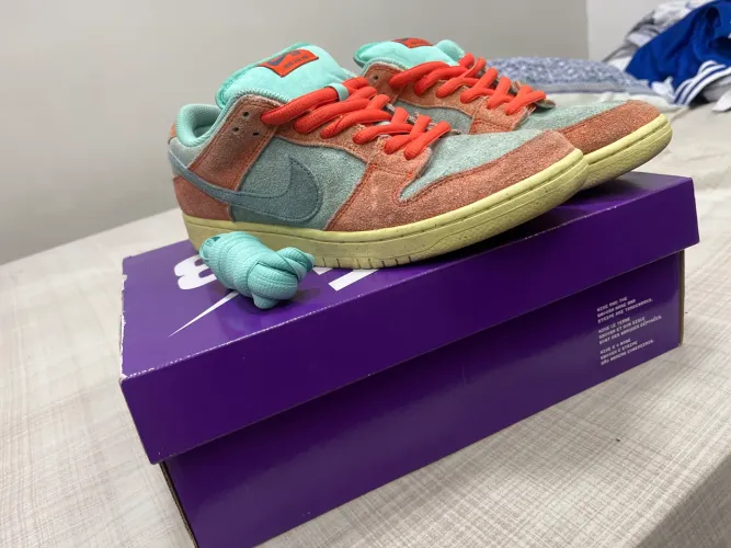 Tênis Nike Dunk Low Pro Orange Emerald Rise