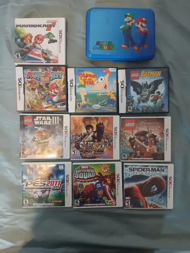 Jogos Nintendo 3DS e DS Originais + Case Mario | Completo