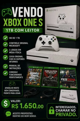 Xbox one S com leitor 1 terá