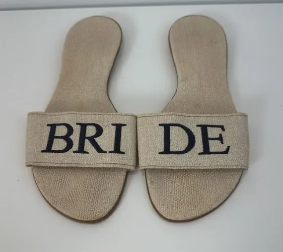 rasteira bride borada azul marinho