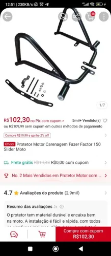 Protetor de carenagem Factor 150
