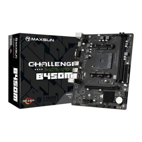 Placa Mãe | AMD | B450M | Maxsun | Nova