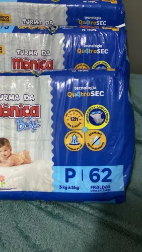 Kit 3 pacotes de fraldas turma da Monica P