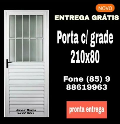 Porta de Alumínio Sala Cozinha Quarto Banheiro (Nova)