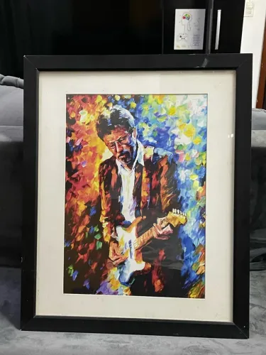 Quadro Eric Clapton Guitarra Blues Rock Com Moldura A1 B