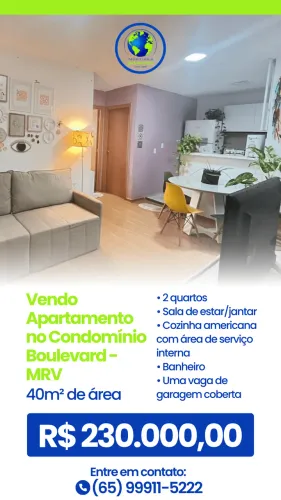 Vendo Apartamento no Condomínio Boulevard - MRV