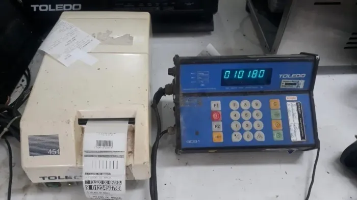 Balança plataforma 500kg chapa reforçada 4mmcom impressora 