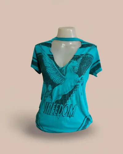 Camiseta Azul Unicórnio 