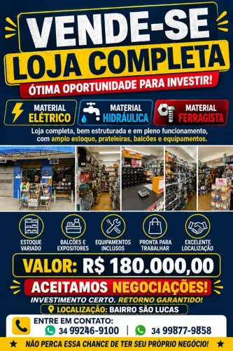 Vendo loja de ferragista completa