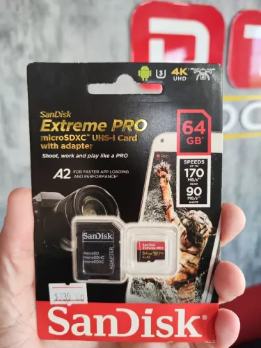 Cartão Micro Sd Extreme Pró Sandisk 64gb A2 v30 170mb/s