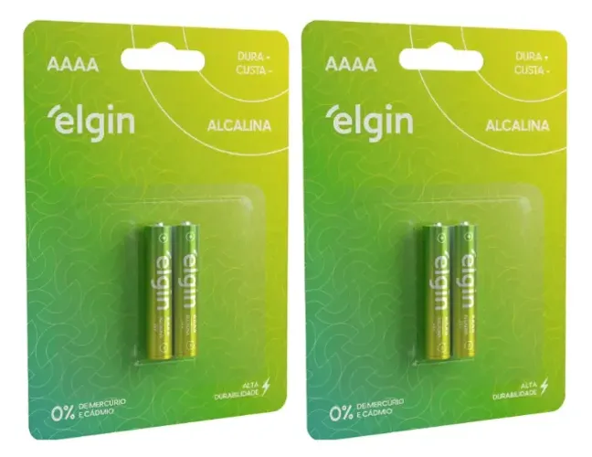 Pilha Alcalina Aaaa 4A- Elgin - Com 4 Unidades