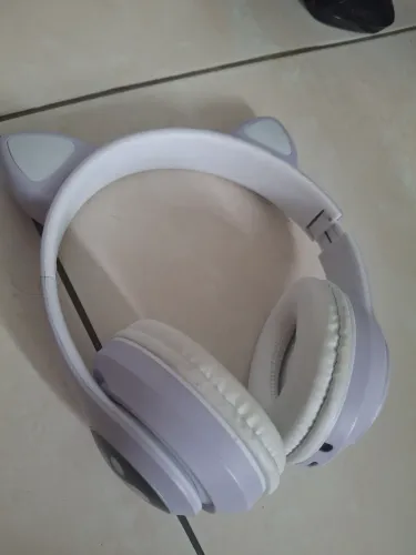 Fone de ouvido Bluetooth de gatinho com luzes