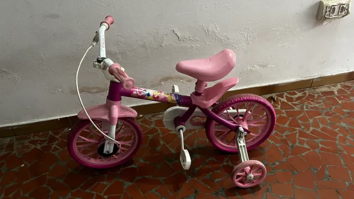 Bicicleta Infantil Aro 12 Rosa com Rodinhas