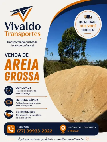Venda de areia, brita, cascalho, pó de pedra
