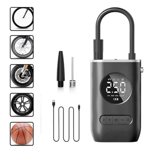 Mini Compressor de Ar Portatil Digital Calibrador Pneu 50W