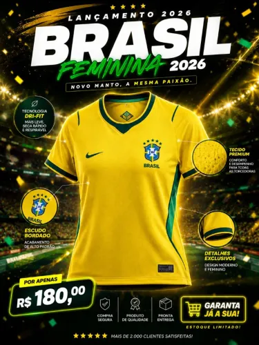 CAMISA DO BRASIL 2026 FEMININA