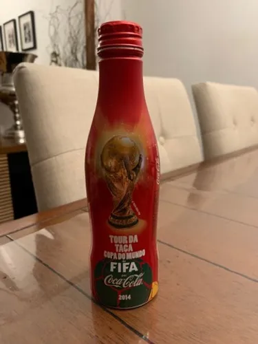 Garrafa alumínio Coca Cola vazia copa fifa 2014