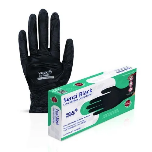 Luva Sensi Black Slim Volk (Caixa Com 100 Unidades)
